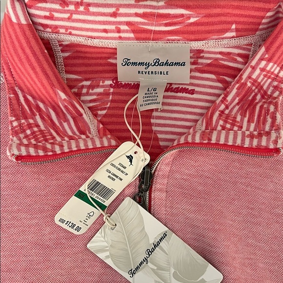 Tommy Bahama Costa Flora Reversible Half Zip - Picture 4 of 7